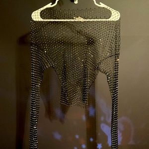 Never worn anywhere, sparkly overlay top PACSUN
